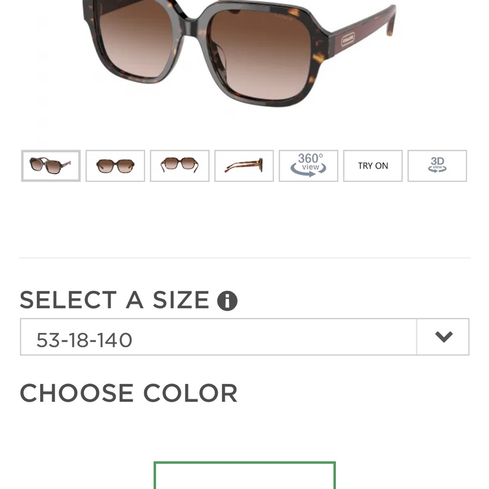 Coach Brown Gradient Square Sunglasses